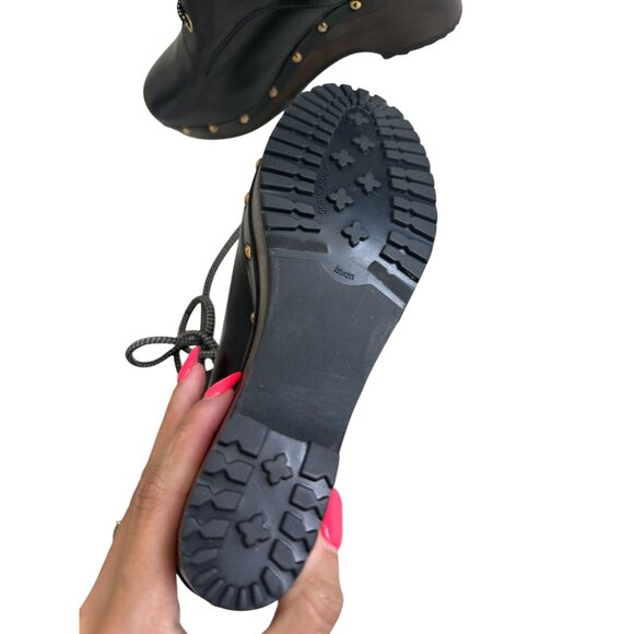 OPENING CEREMONY Black Leathern Platform Boots Size 6 / 36 - Picture 3 of 10